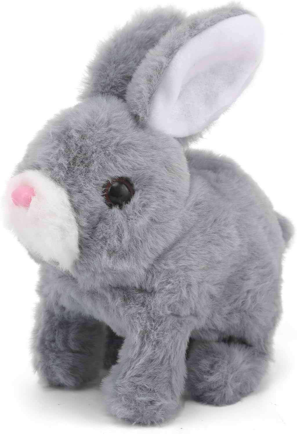 Oeofuzep Hopping Walking Bunby - Juguete realista de conejo con son...