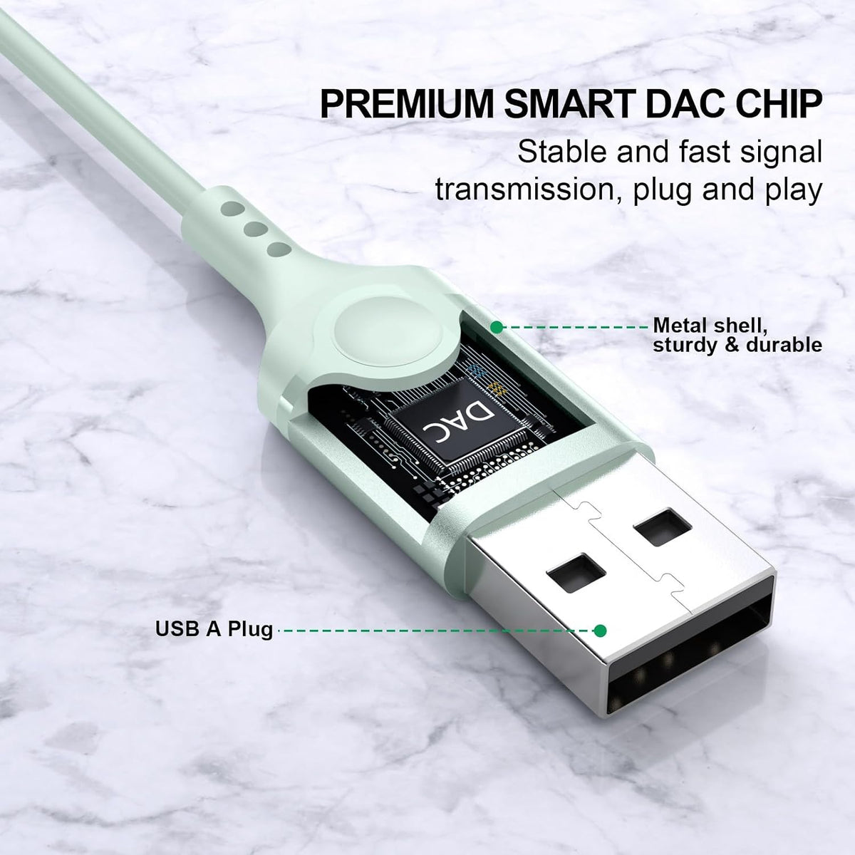 ASKUBSKU Auriculares USB con cable con micrófono para PC de 7.5 pie...