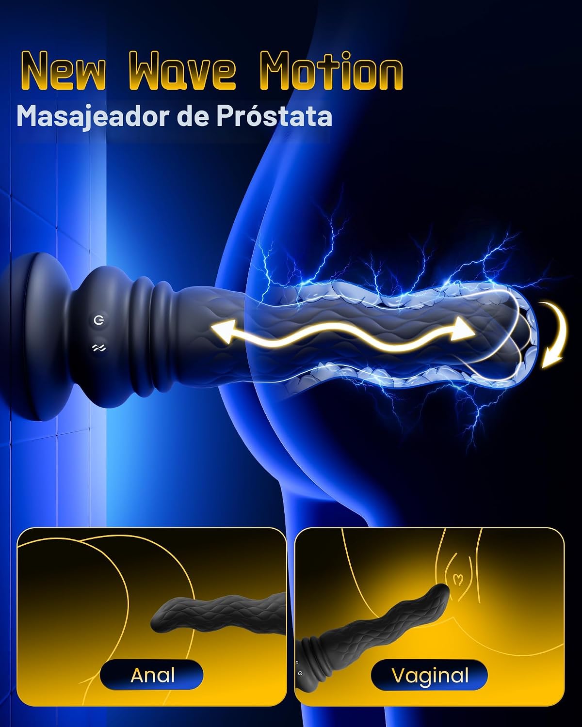 Beisar Masajeador de próstata 3 en 1 Vibrador anal \u2013 Enchufe V...