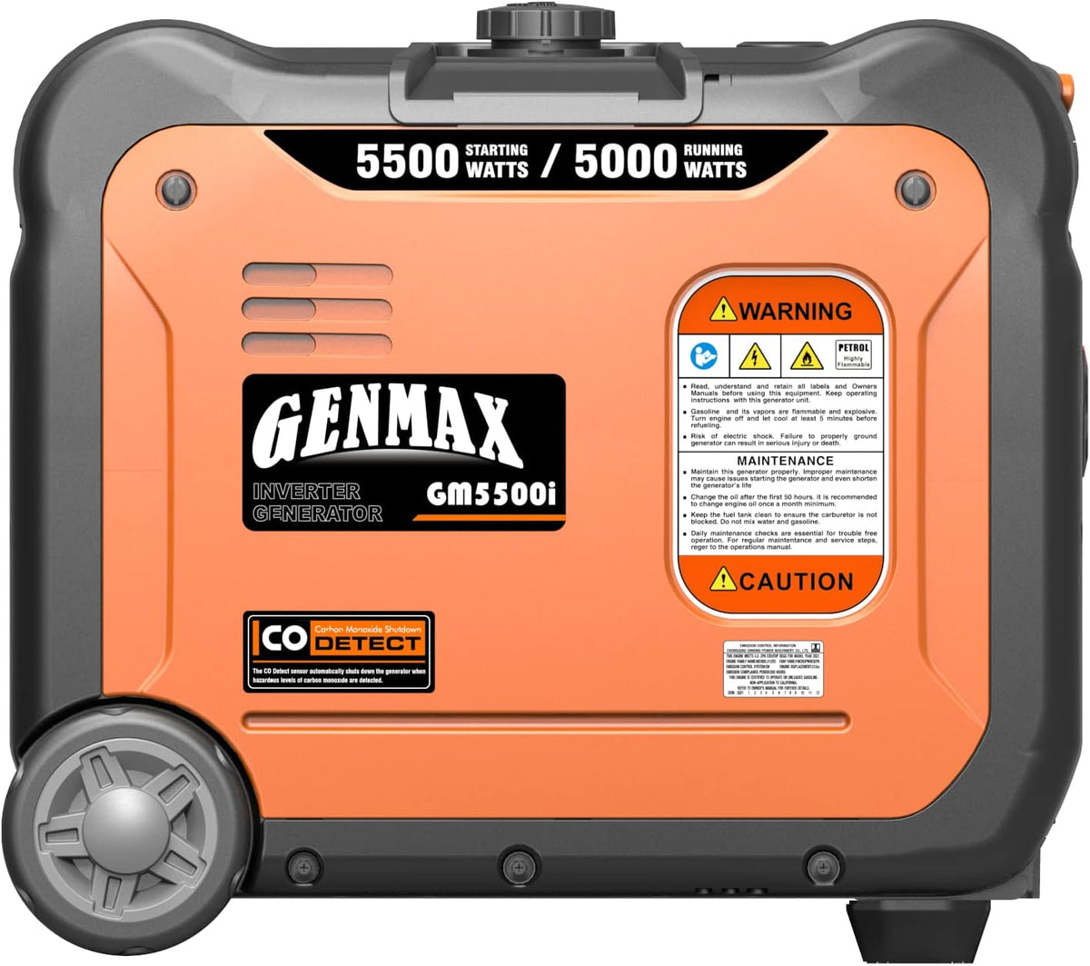 GENMAX Generador portátil, motor de gas ultra silencioso de 5500 W,...