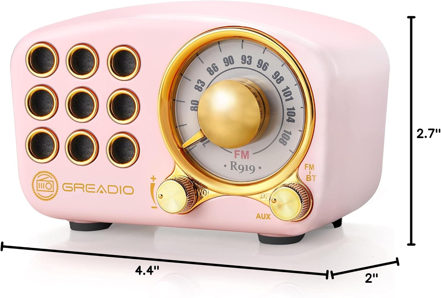 Altavoz Bluetooth retro Greadio, radio vintage