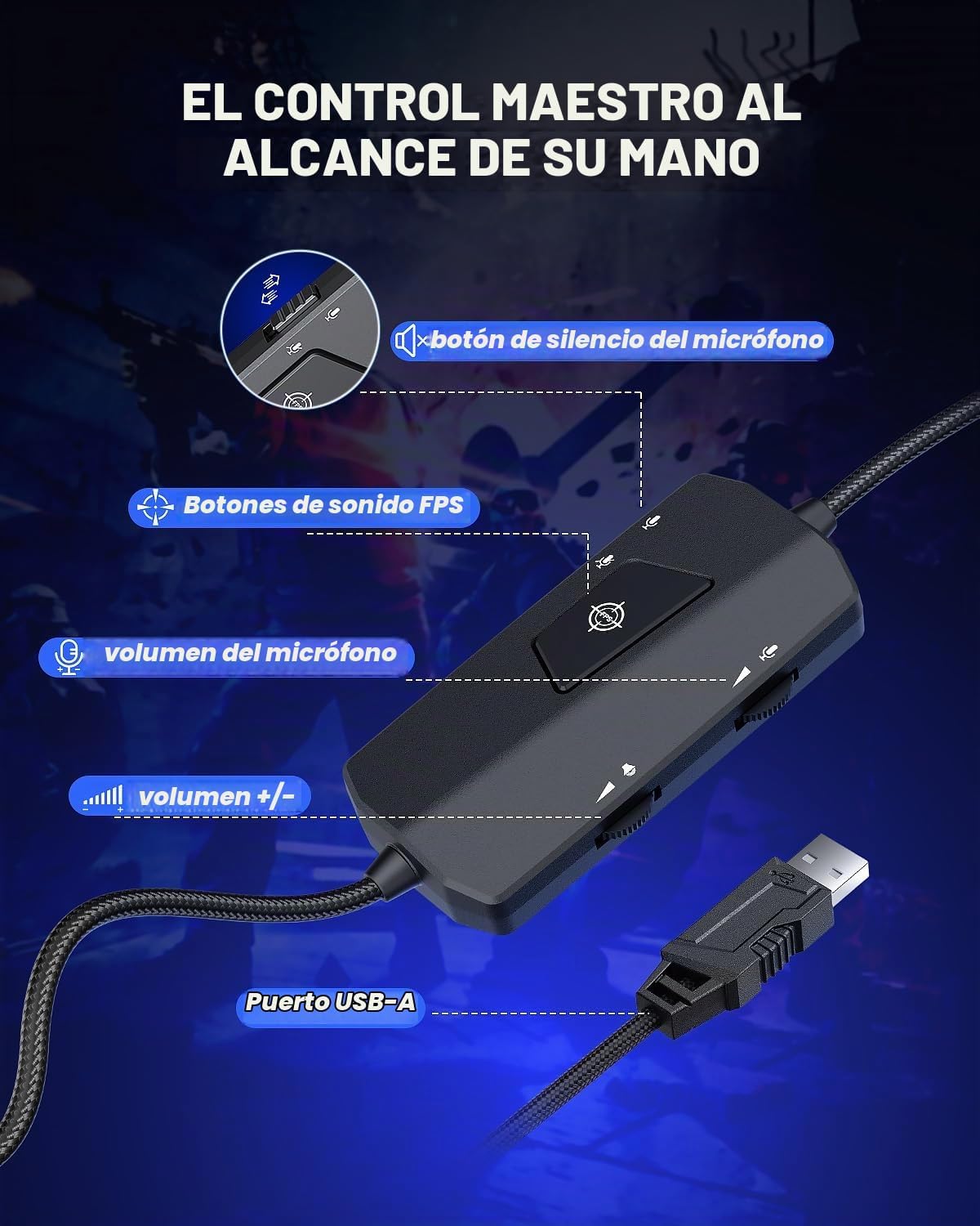 NUBWO HG03 Auriculares con cable para juegos para PC, micrófono con...
