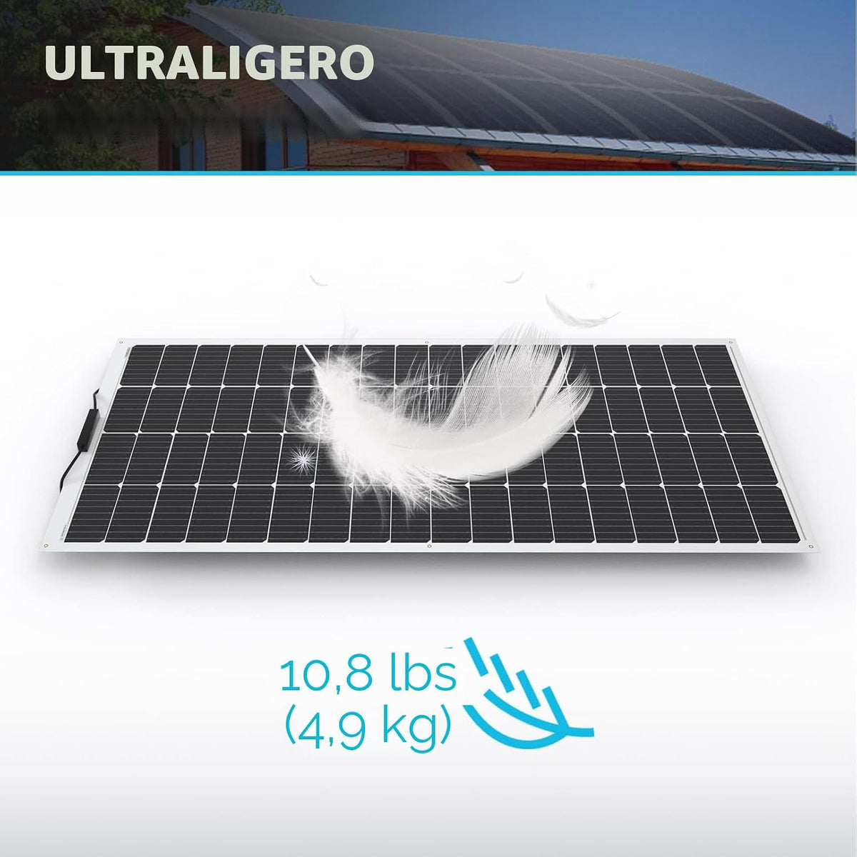 Panel solar flexible Renogy de 200 vatios, 240°, ultra flexible y f...