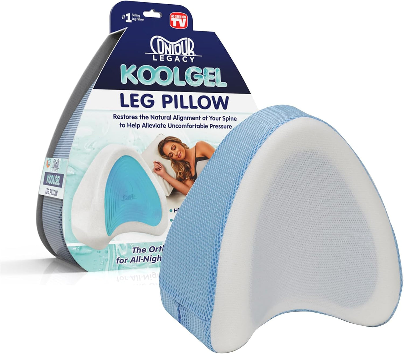 Contour Legacy Cool Almohada de apoyo de espuma para piernas y rodi...