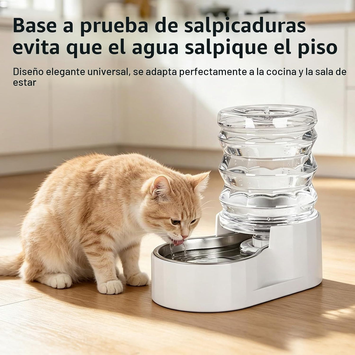RIZZARI Dispensador de agua para gatos por gravedad de 5L: filtrado...