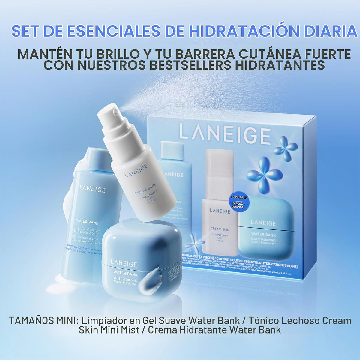 LANEIGE Crema Hidratante Water Bank Azul con Ácido Hialurónico: Cre...