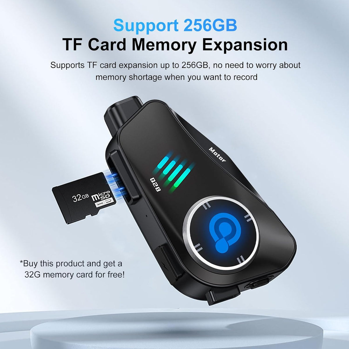 BTQILEYOO Auriculares de Bluetooth para Casco de Motocicleta, Graba...