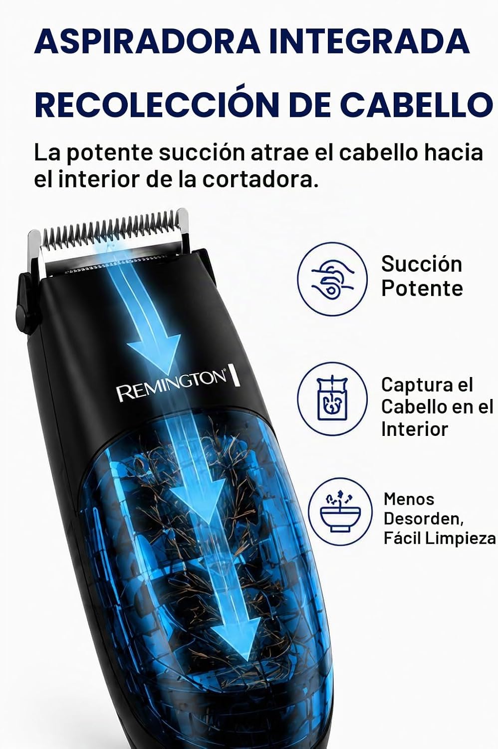 Remington Cortadora de pelo al vacío para hombres, kit de corte de...