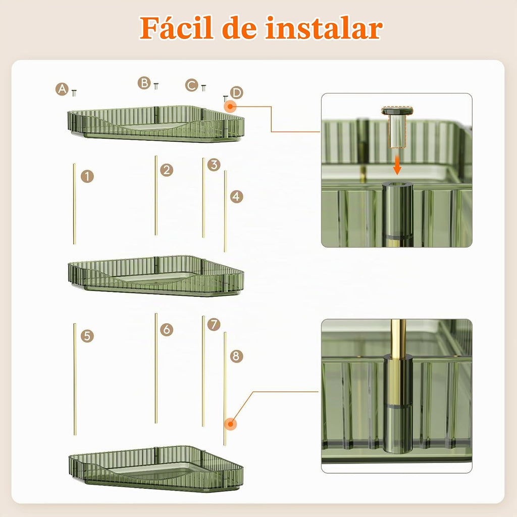 Lifewit Organizadores y almacenamiento de mostrador de baño esquine...