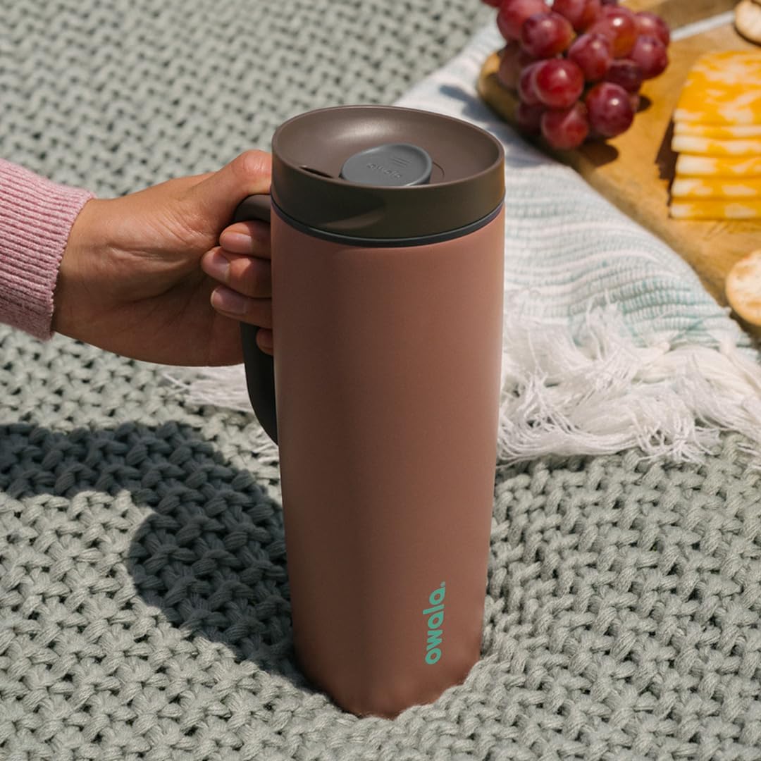 Owala SmoothSip Slider - Taza de viaje aislada de acero inoxidable...