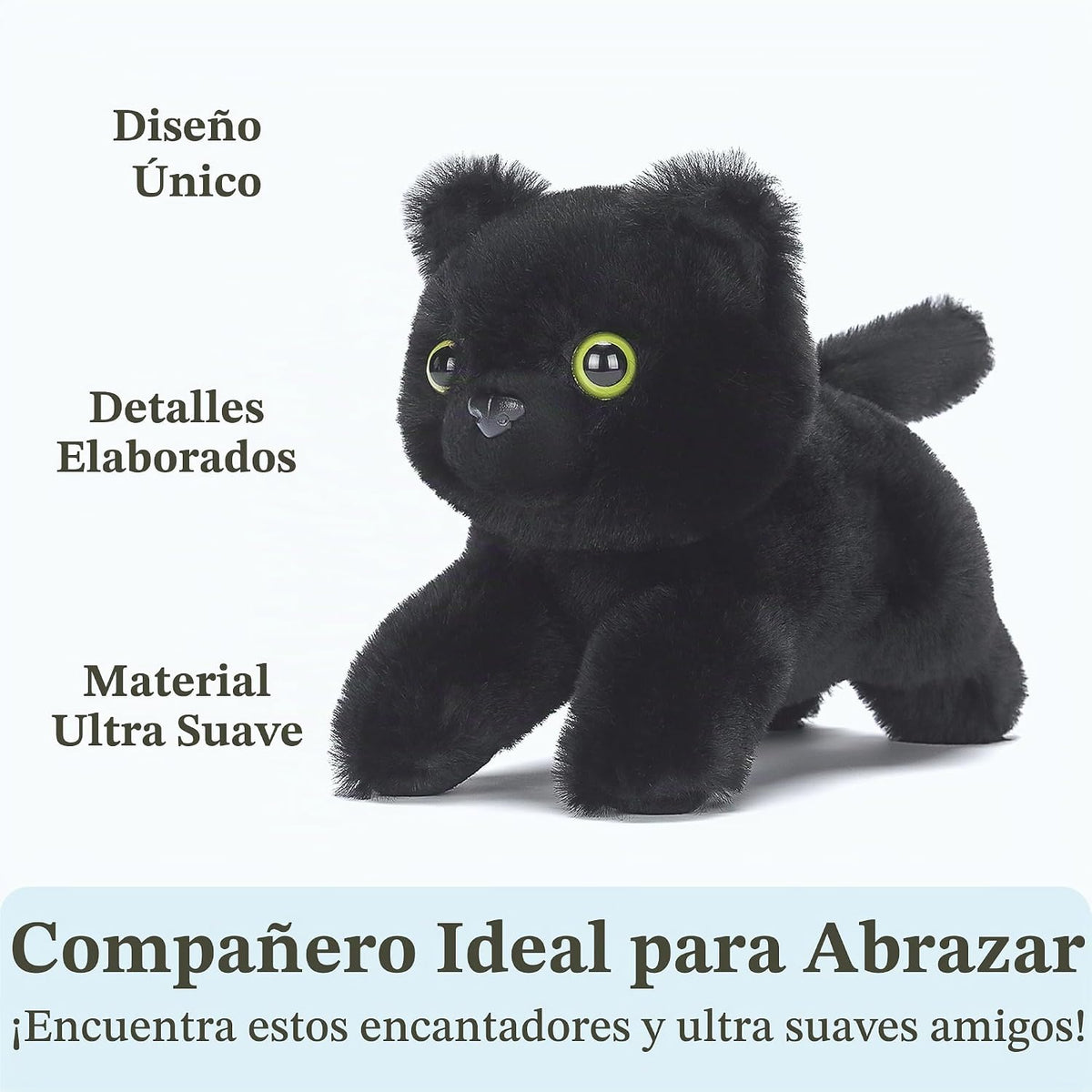 IKASA Gato Negro de Peluche, Juguetes de Peluche de 8 Pulgadas, Gat...