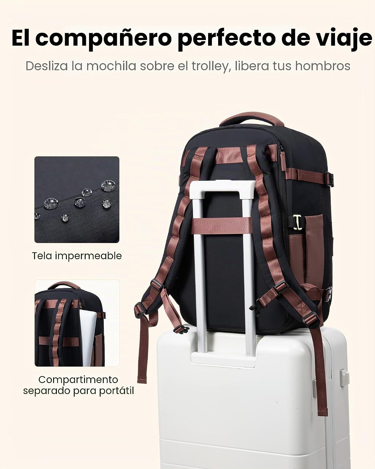 LOVEVOOK Mochila de viaje de 40L para hombres y mujeres, equipaje d...
