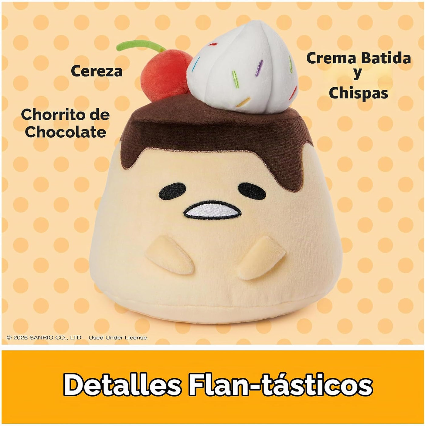 GUND Sanrio Gudetama El huevo perezoso de peluche, Flan Gudetama ju...