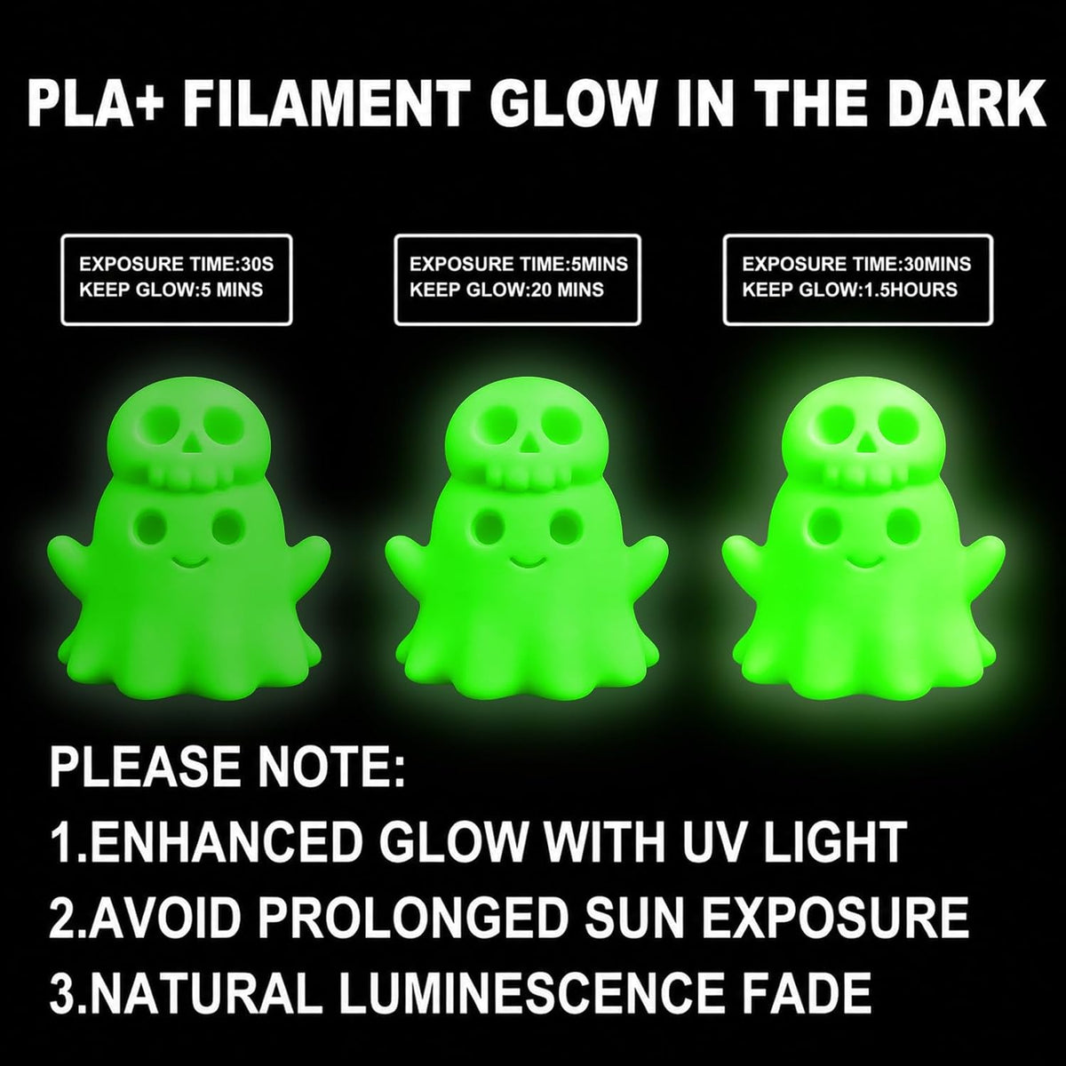 Meuymeu Filamento de seda multicolor 8P que brilla en la oscuridad...
