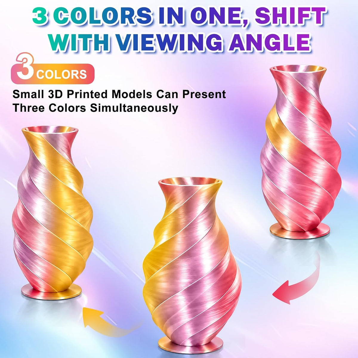 Colourbing Filamento para impresora 3D PLA + de seda tricolor de 0....
