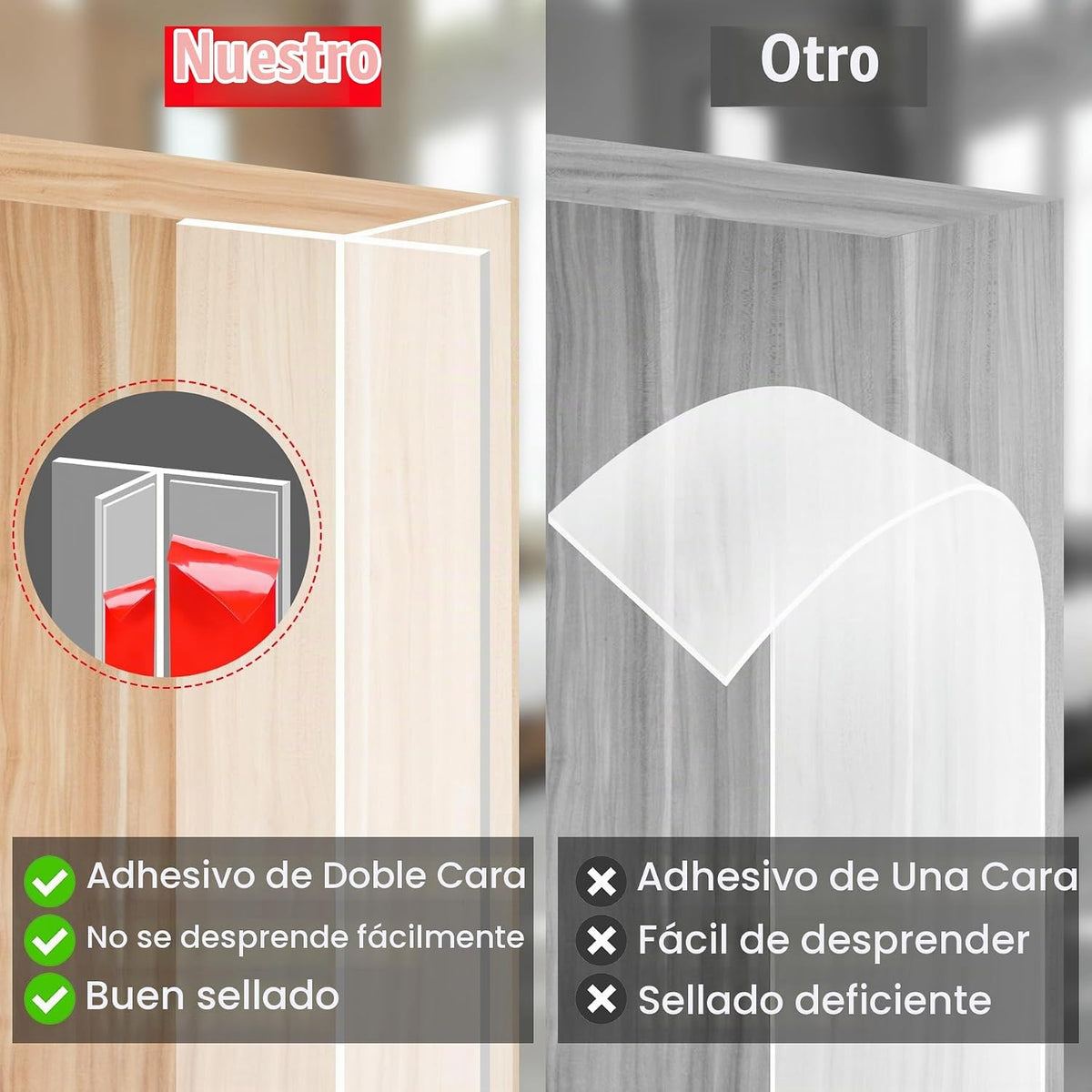 ToLanbbt Tapón de corrientes de aire para puerta en forma de T de 1...