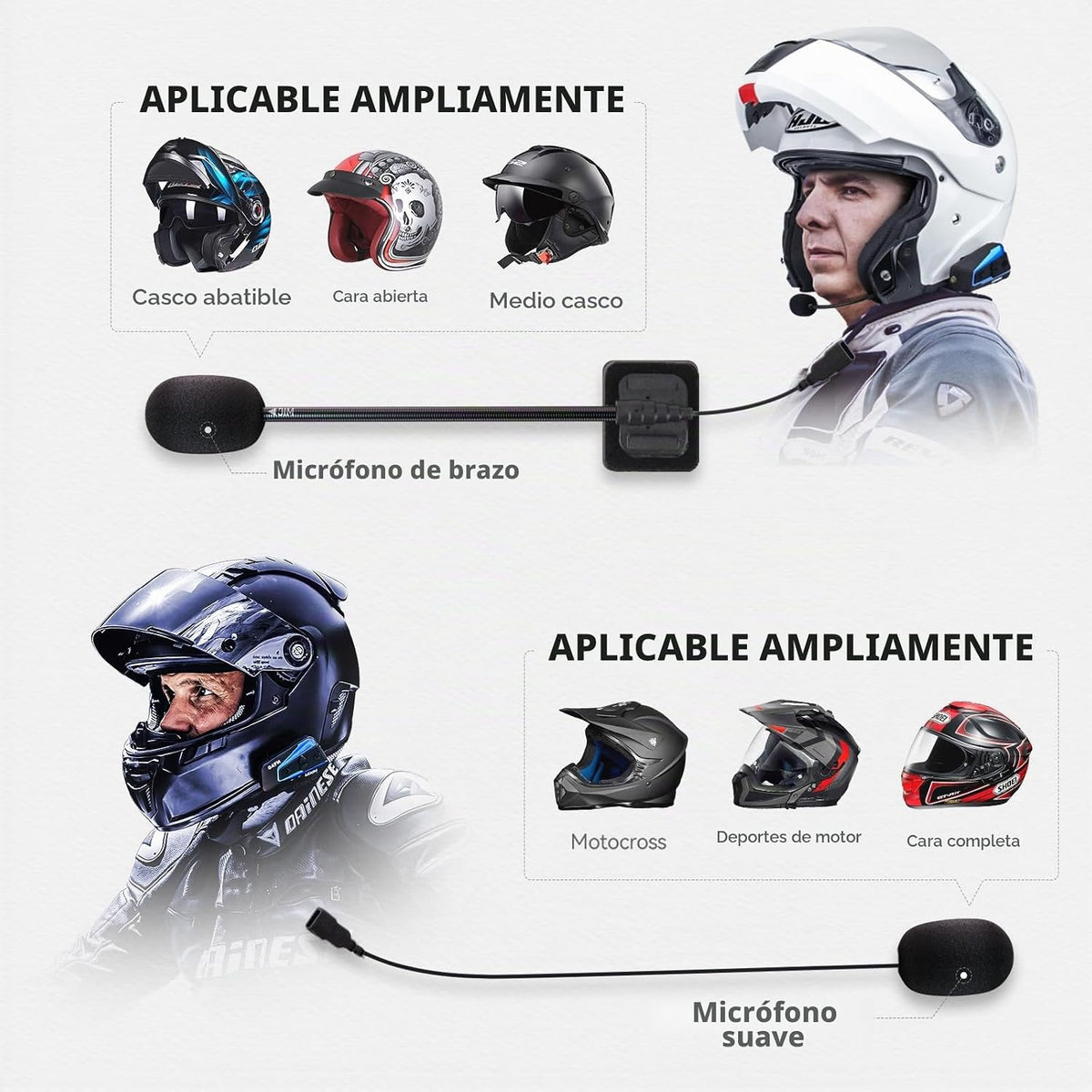 LEXIN B4FM - Auriculares Bluetooth para motocicleta, intercomunicad...