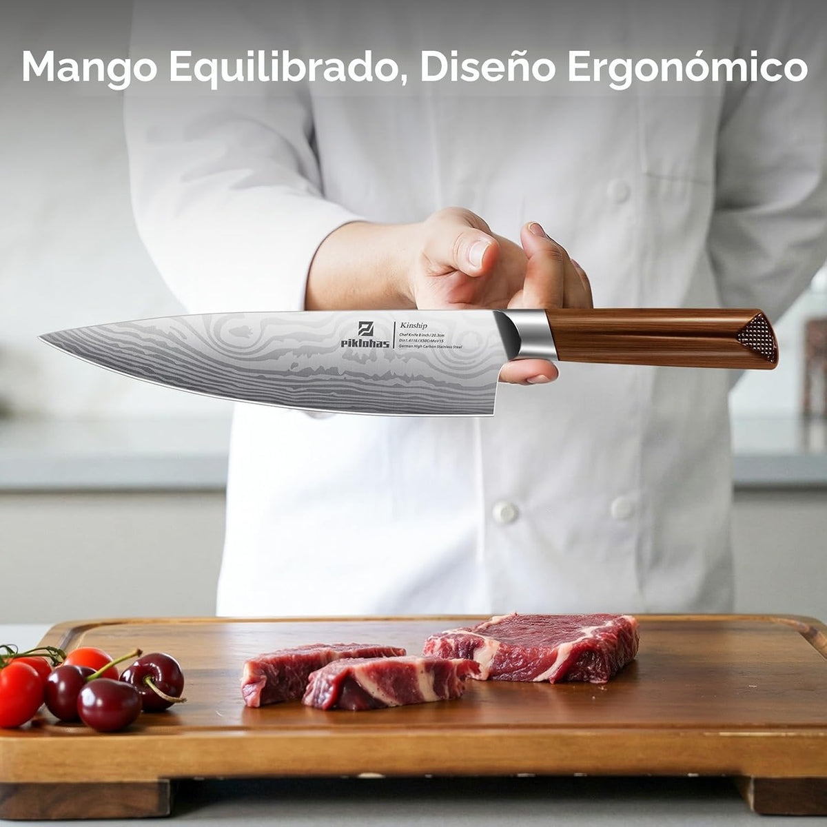 Piklohas - Juego de cuchillos de cocina con bloque, juego de cuchil...