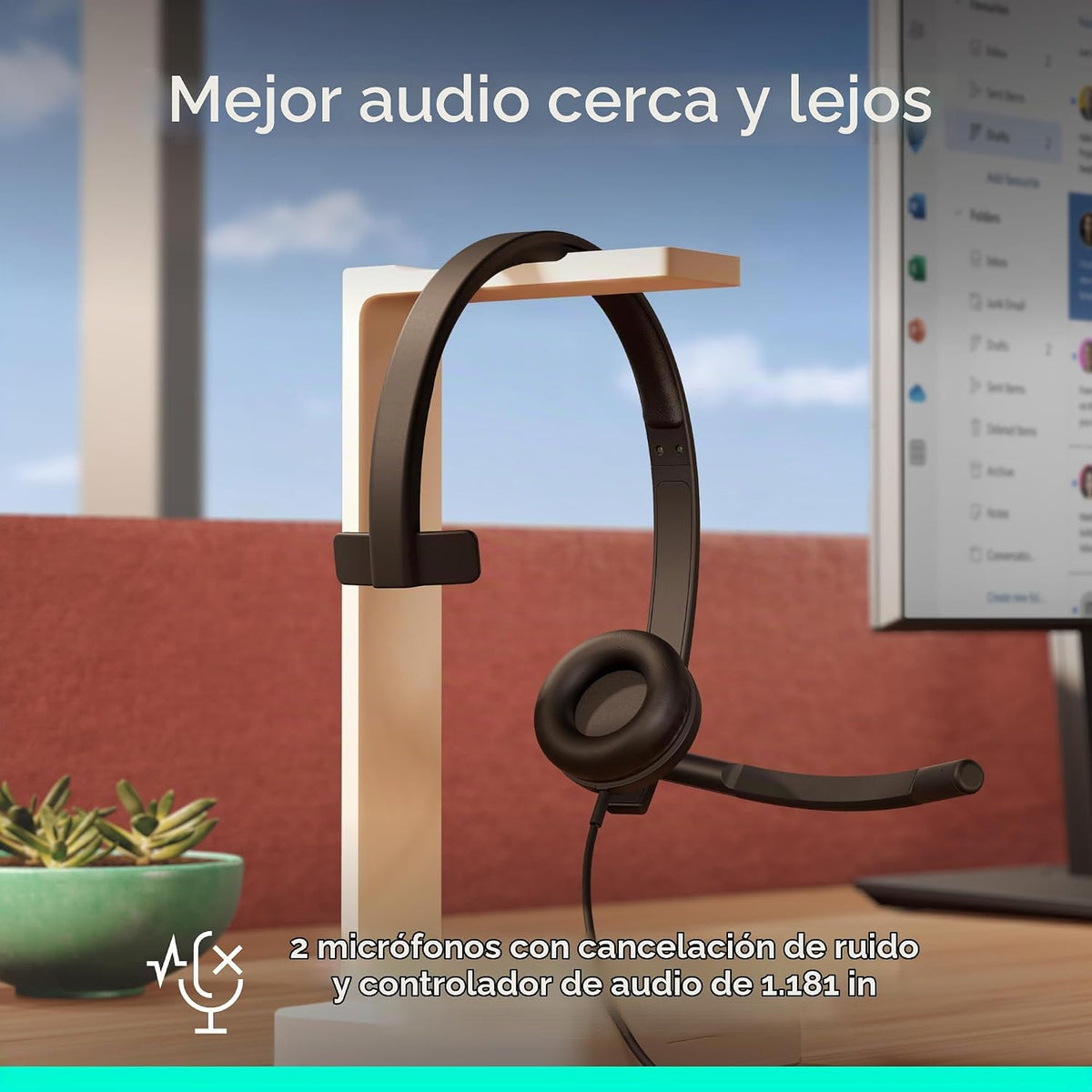 Logitech Auriculares USB H570e con micrófono, PC y Mac - Negro | Co...