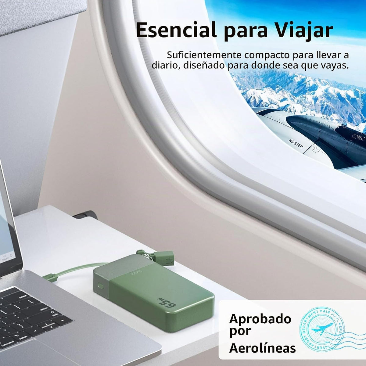 JUOVI Cargador portátil de 65 w para el banco de energía del ordena...