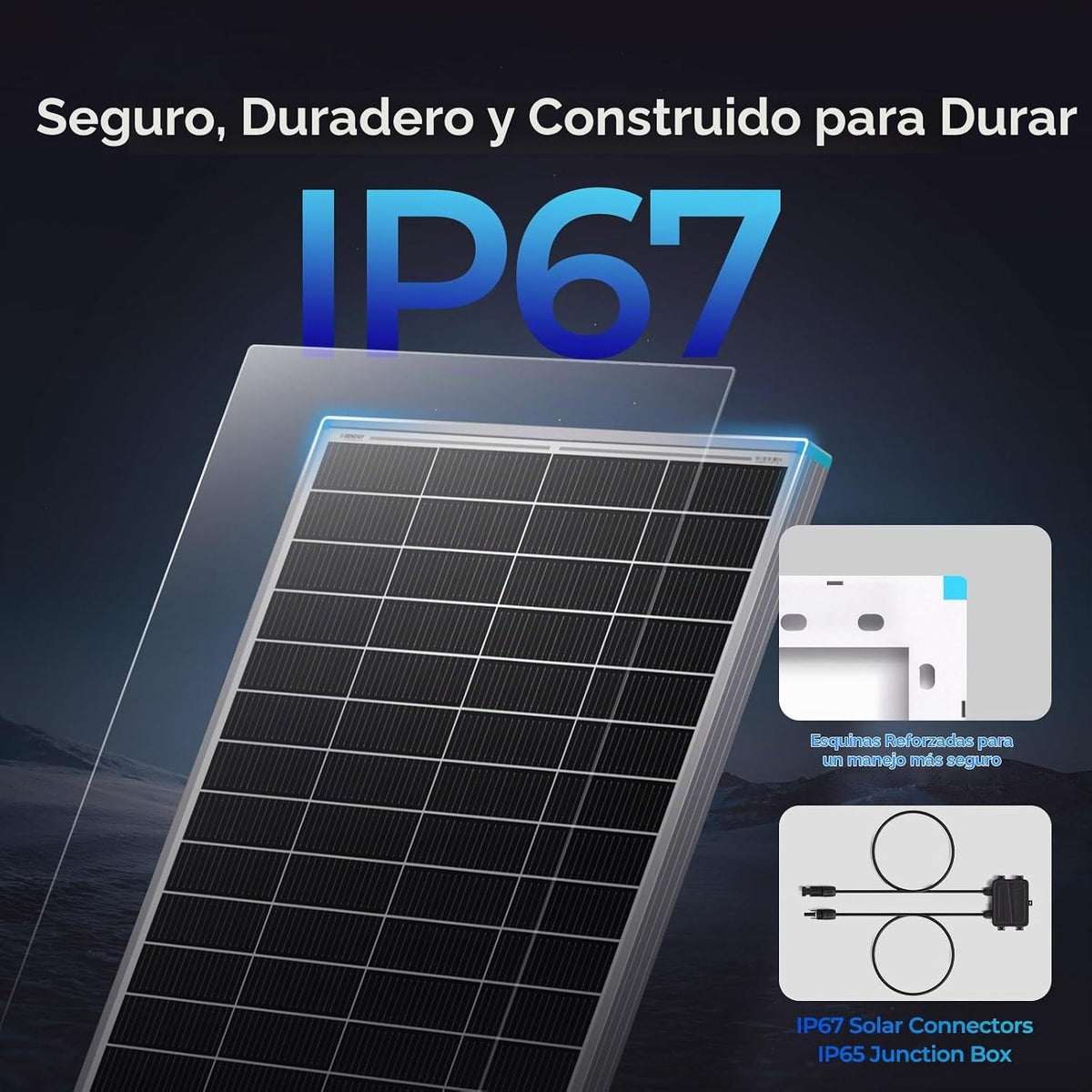 Renogy Paneles solares de 175 vatios 16BB tipo N, panel solar de 12...