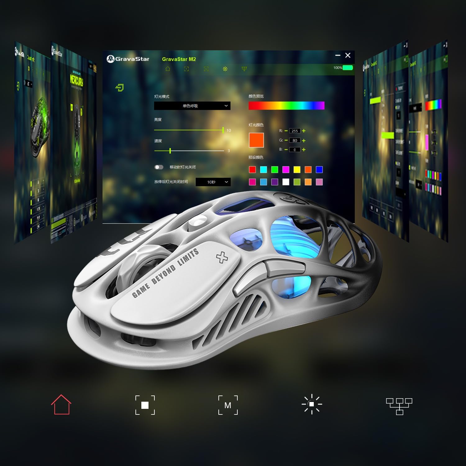 Ratón inalámbrico para juegos GravaStar Mercury M1 Pro trimodal | A...
