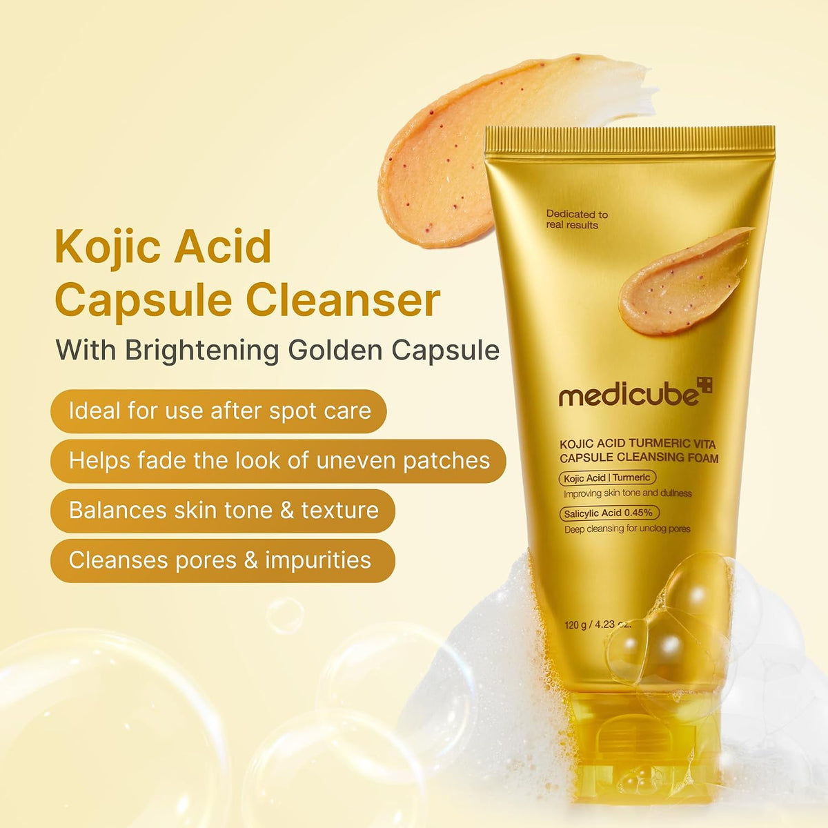 Limpiador facial medicube Cápsula de cúrcuma Limpiador en espuma |...