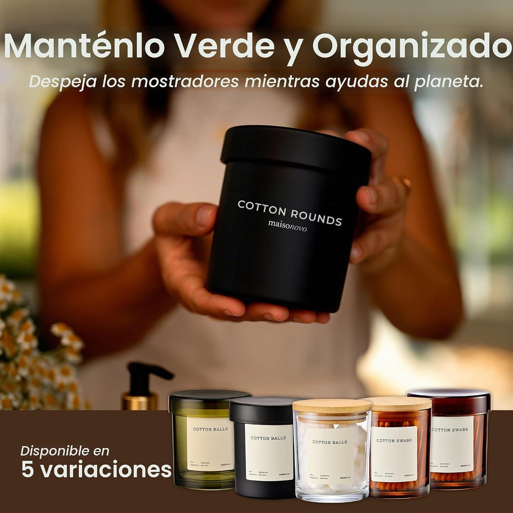 MaisoNovo Recipientes de vidrio para baño con tapas (hermético), so...
