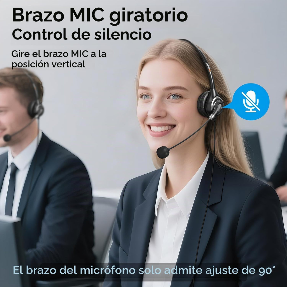 Wantek Auriculares USB con micrófono para PC, auriculares de comput...