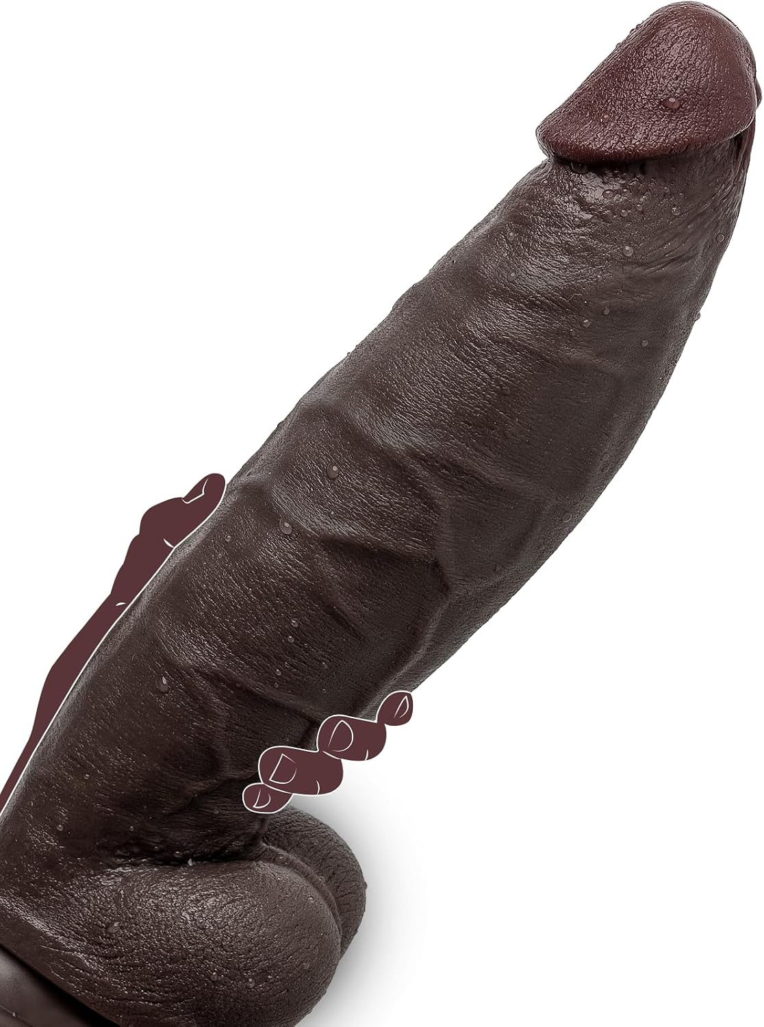Consolador negro grande y grueso de 12 pulgadas, consolador gigante...