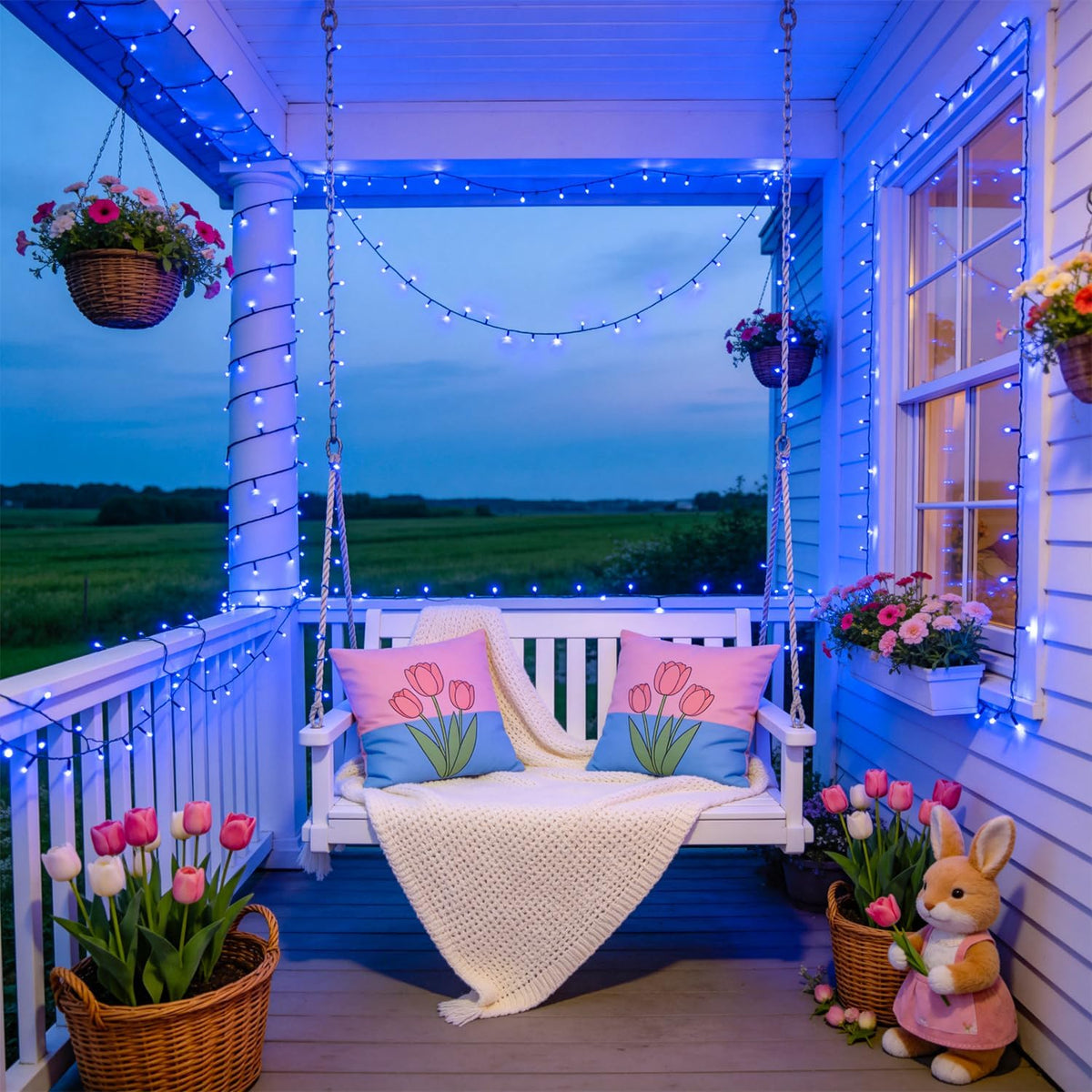 JMEXSUSS - 250 luces LED de Navidad azules conectables, luces de ca...