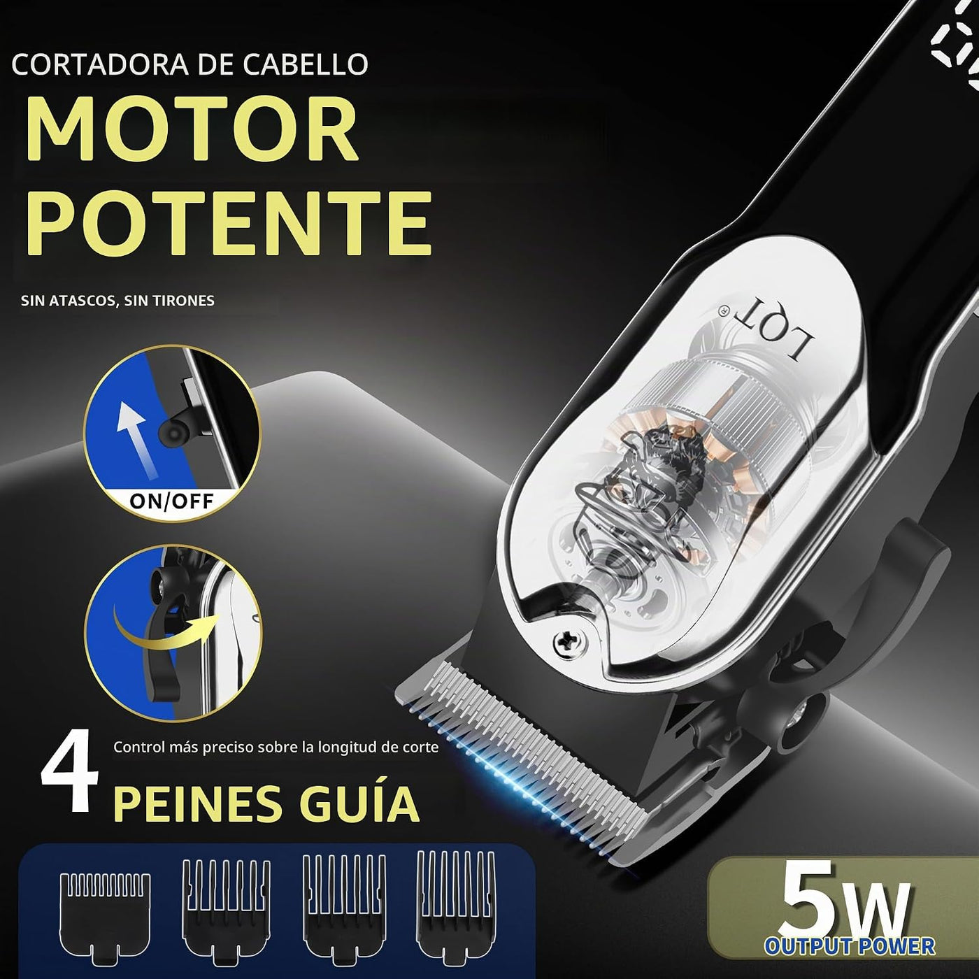 LQT Kit de peluquero profesional para hombres, cortadora de pelo in...
