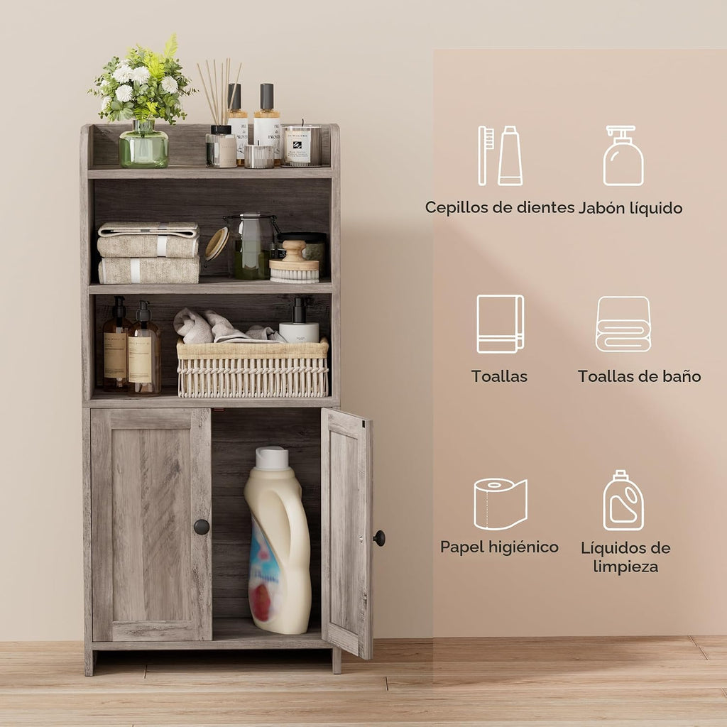 Homhedy Armario de almacenamiento de baño pequeño, almacenamiento i...