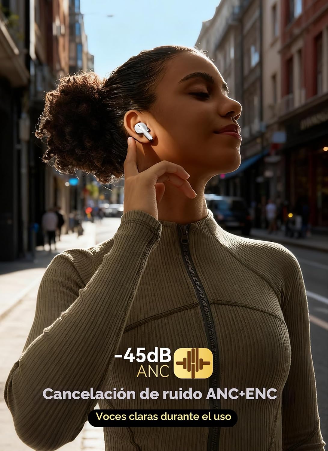 Auriculares inalámbricos, auriculares inteligentes con pantalla tác...