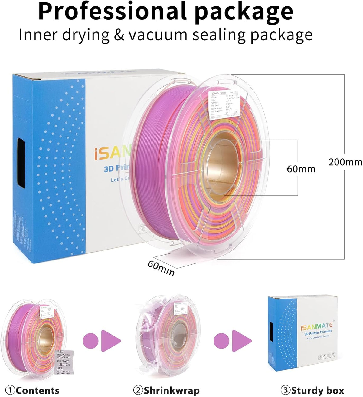 iSANMATE - Filamento translúcido PLA para impresora 3D, alta clarid...
