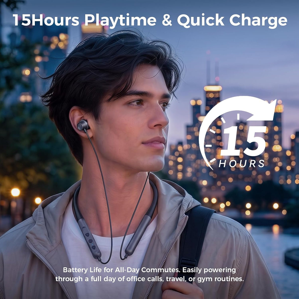 Auriculares Bluetooth ergonómicos con banda para el cuello, auricul...
