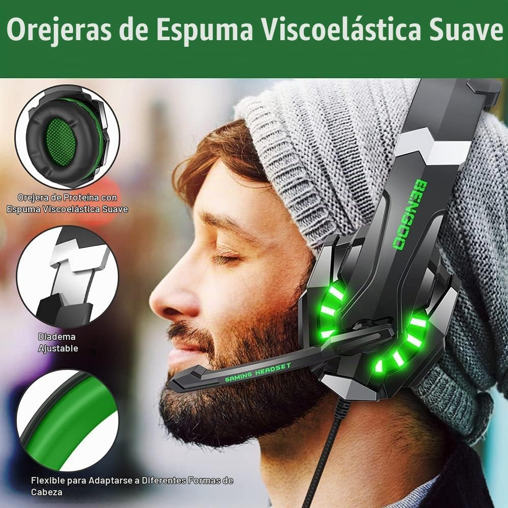 BENGOO G9000 - Auriculares de juego estéreo para PS4, PC, Xbox One,...