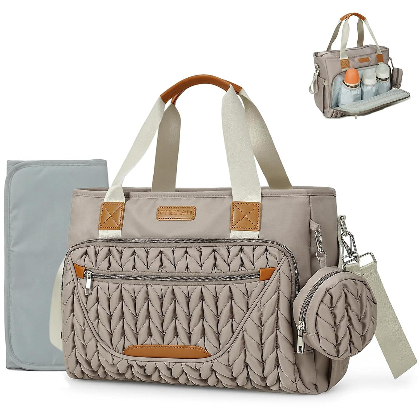 FHELAD Bolsa de pañales, regalo de baby shower para mamá (color mar...
