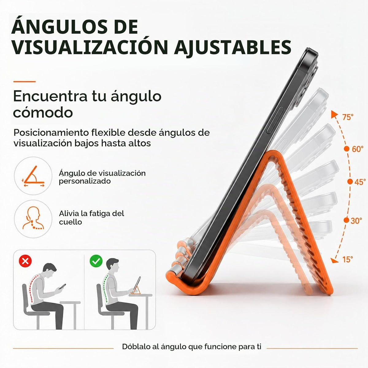 NVXEBOG Soporte para teléfono de avión, portátil, plegable, de alum...