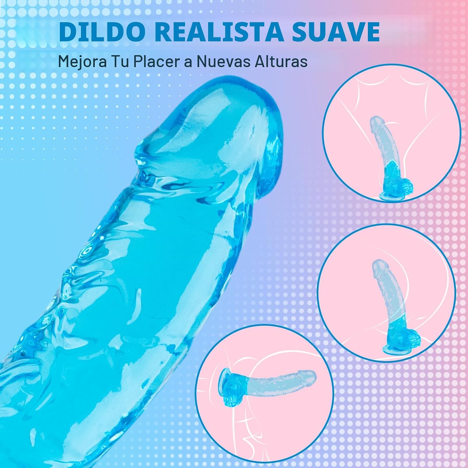 Consolador de silicona realista de 7 pulgadas, consoladores azules...