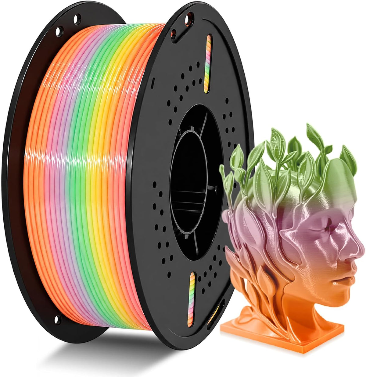 Macaron Silk Rainbow PLA+, 0.07 in, filamento de impresora 3D de ta...