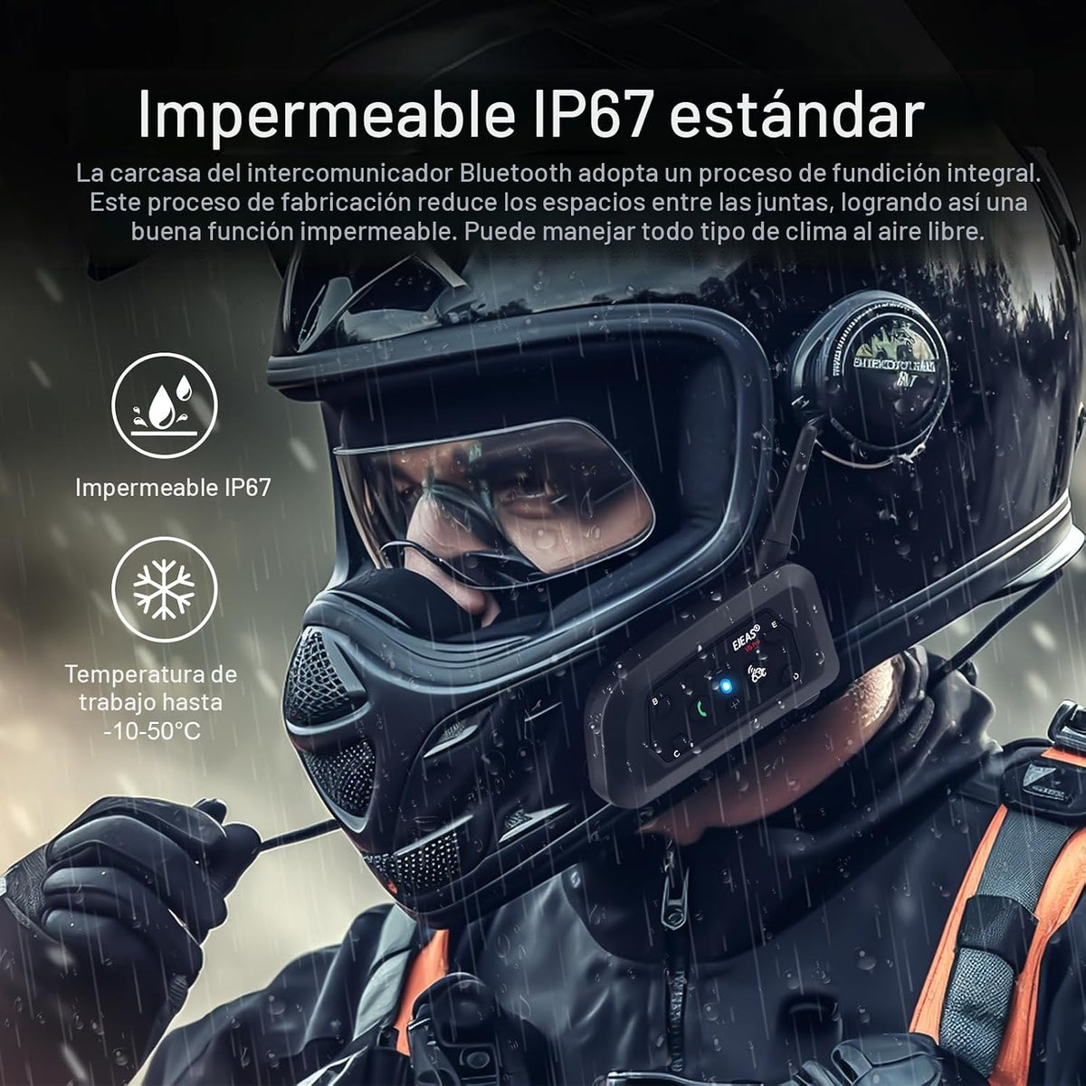 EJEAS V6 Pro - Intercomunicador Bluetooth para casco de motocicleta...