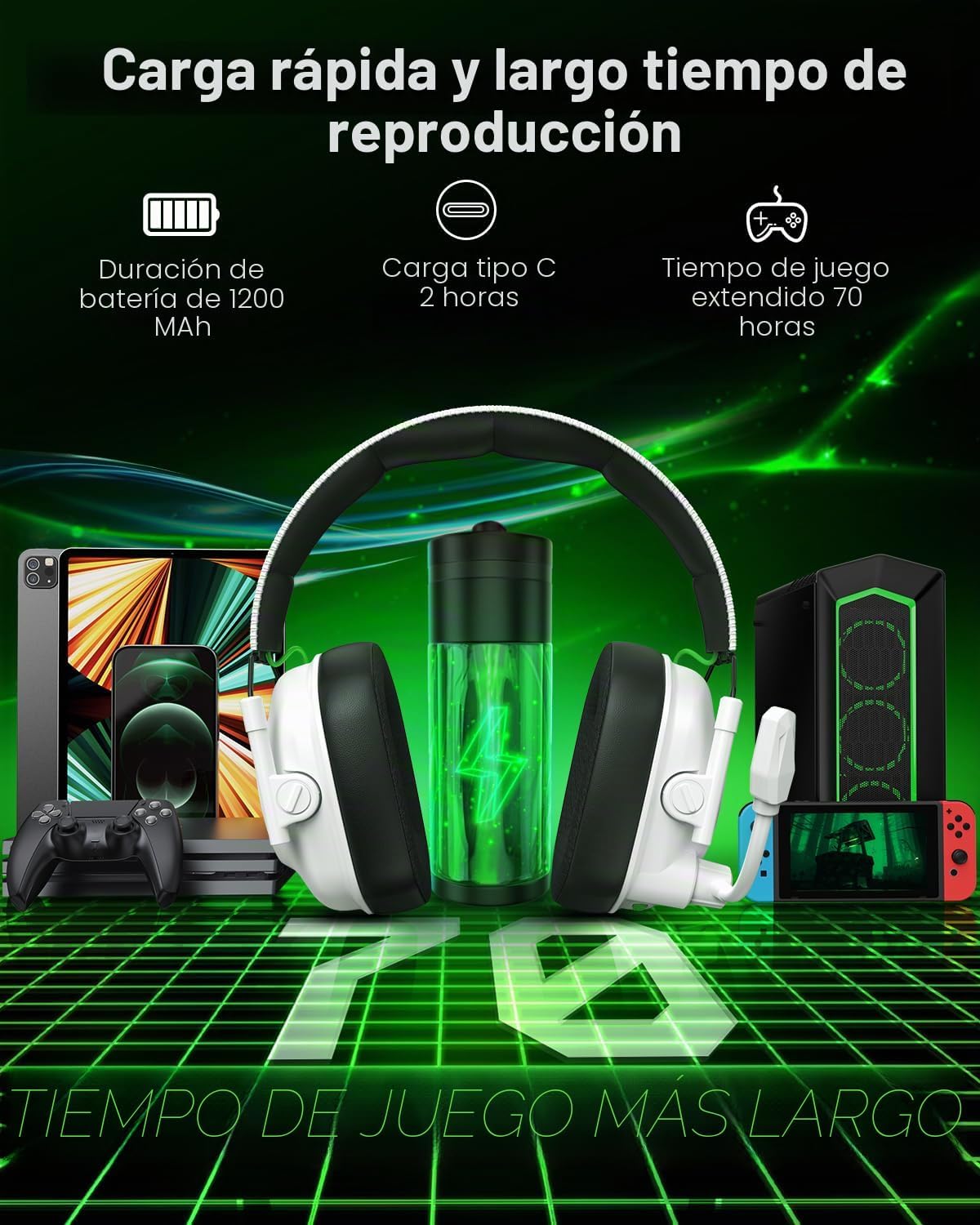 Auriculares inalámbricos para juegos con micrófono para PS5, PS4 y...