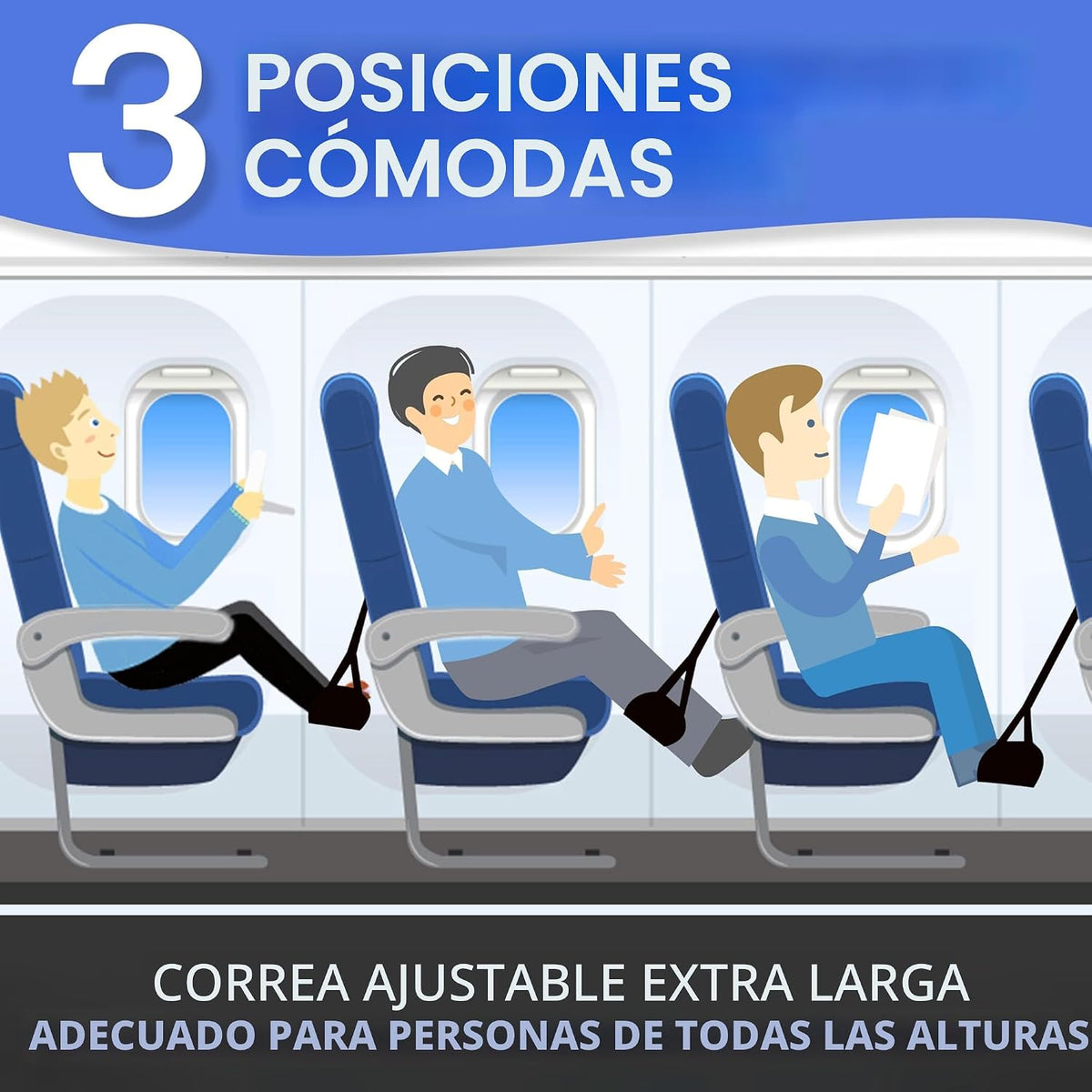 2 paquetes de hamaca reposapiés para avión de viaje - Perfecto repo...