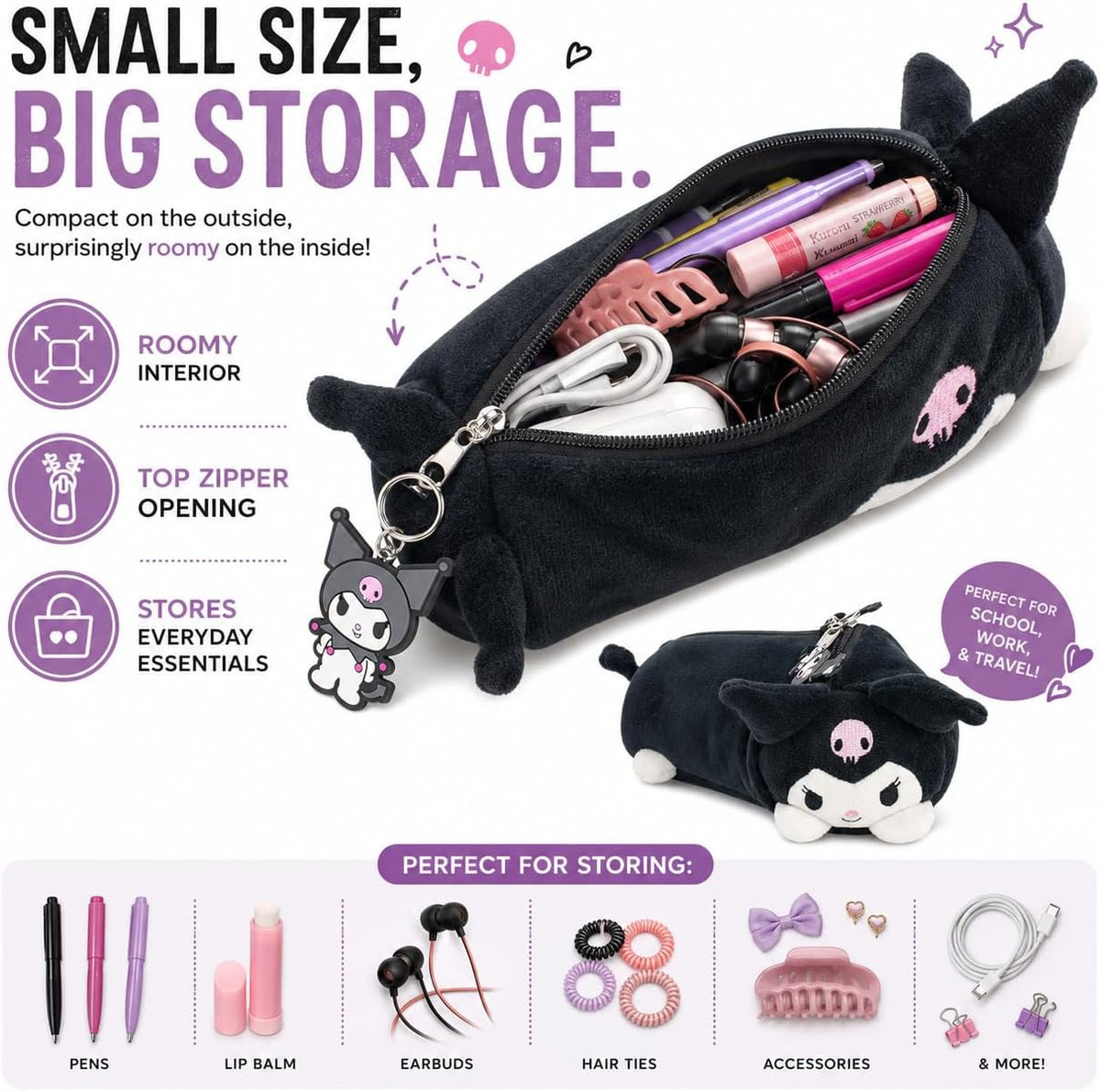 AI ACCESSORY INNOVATIONS Kuromi Estuche de Almacenamiento Multifunc...