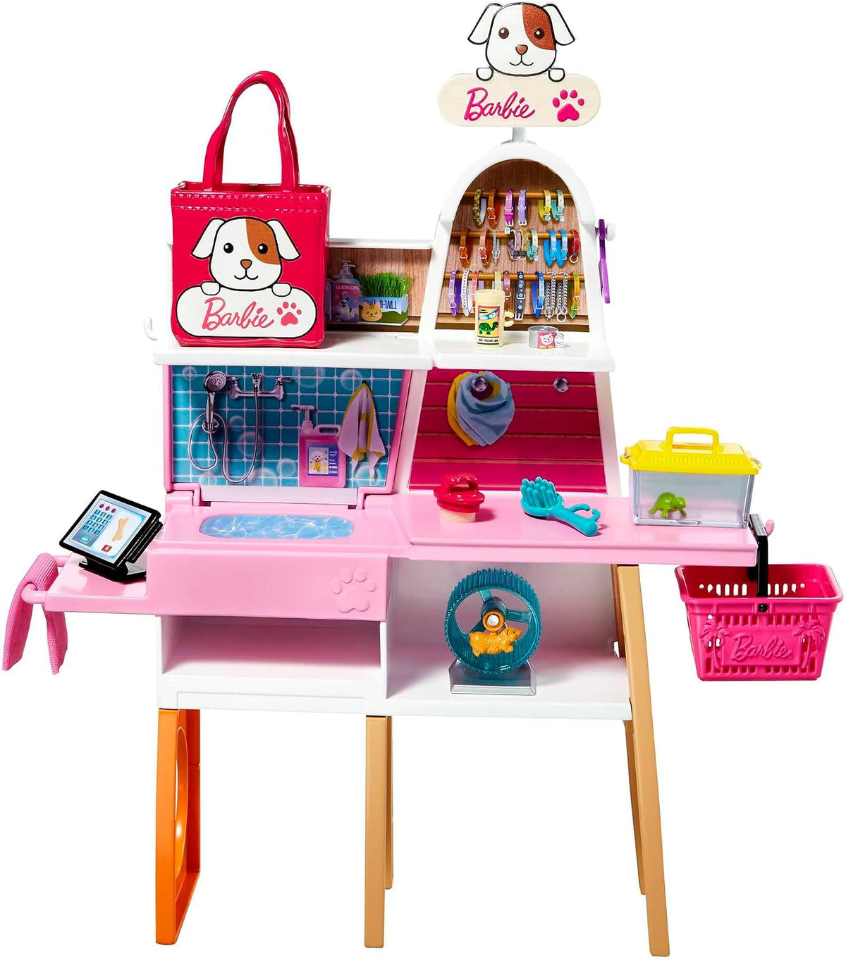 Barbie Muñeca (rubio de 11.5 pulgadas) y Pet Boutique Playset | con...