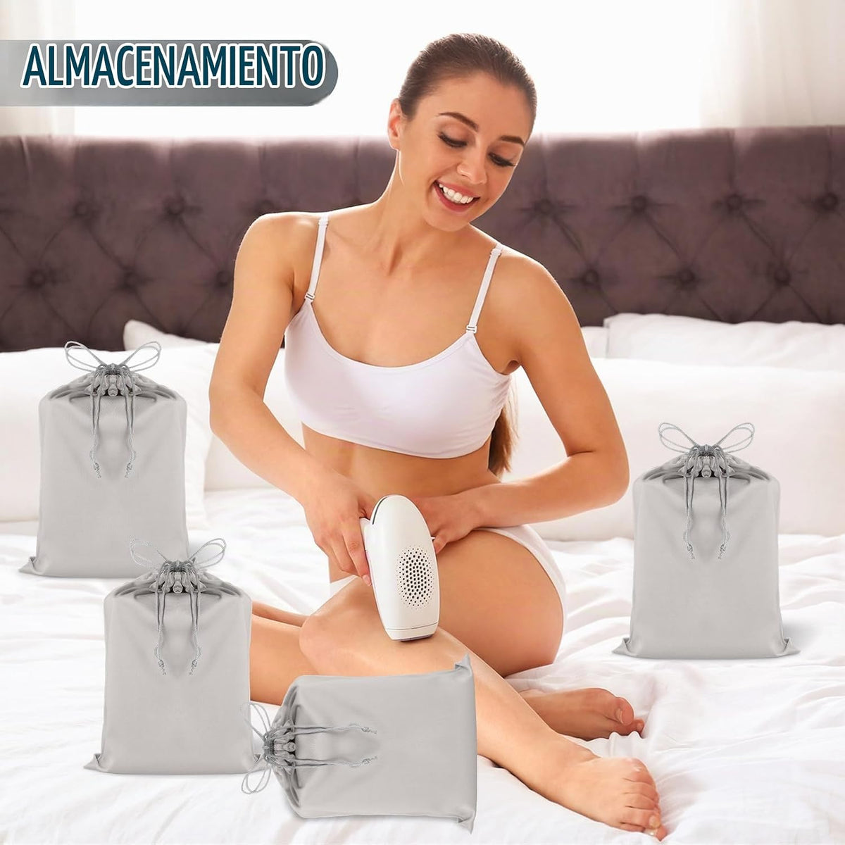 Weewooday 12 bolsas de juguetes para adultos de satén gris con cord...