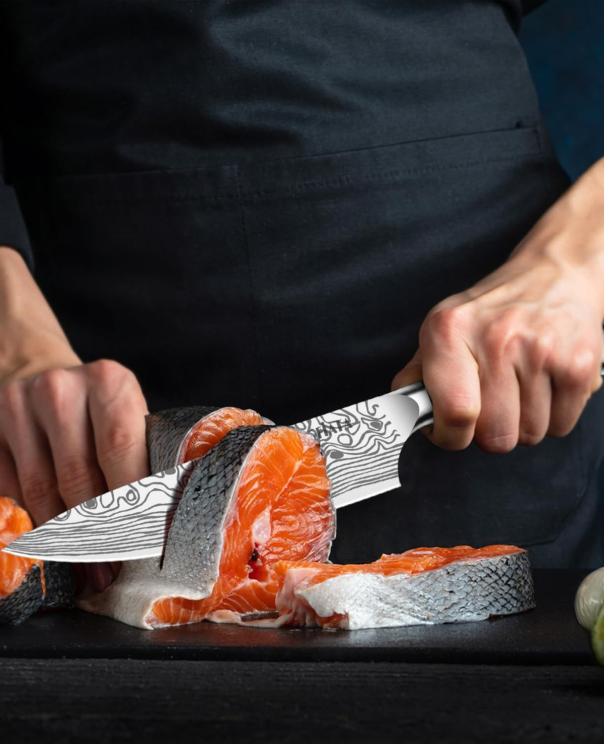 MOSFiATA - Cuchillo de chef profesional súper afilado de 8 pulgadas...