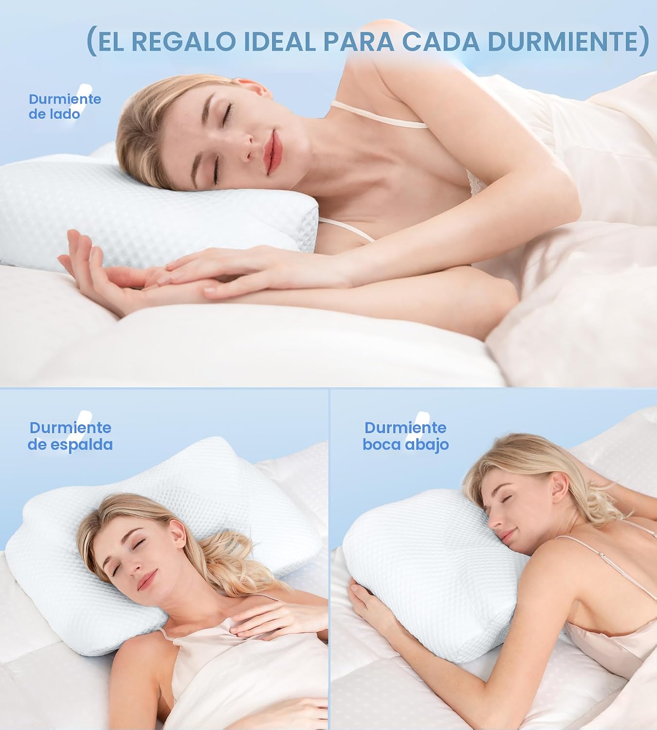 Osteo Almohada cervical para aliviar el dolor de cuello, diseño hue...