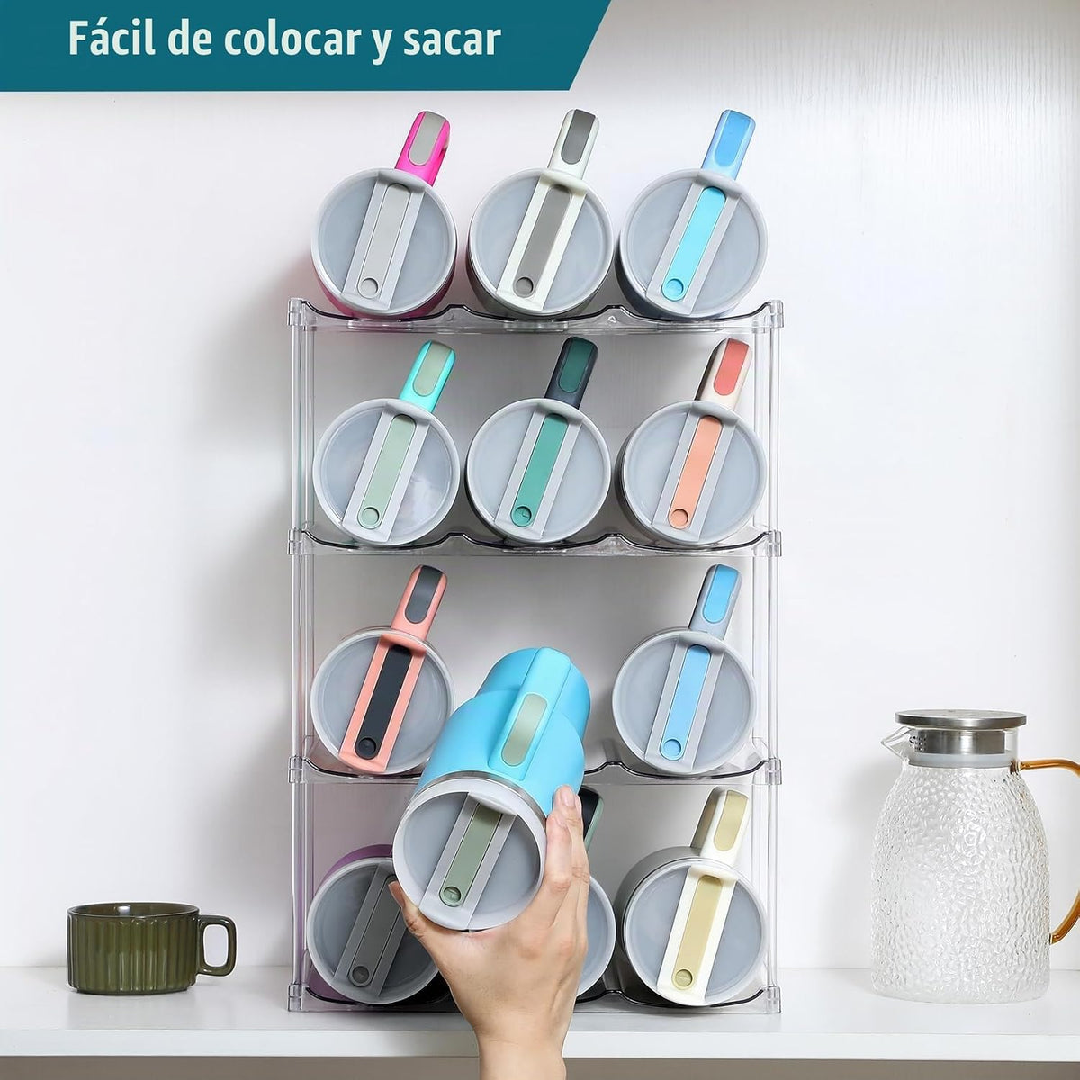 Organizador de botellas de agua prémium para Stanley de 40 onzas y...